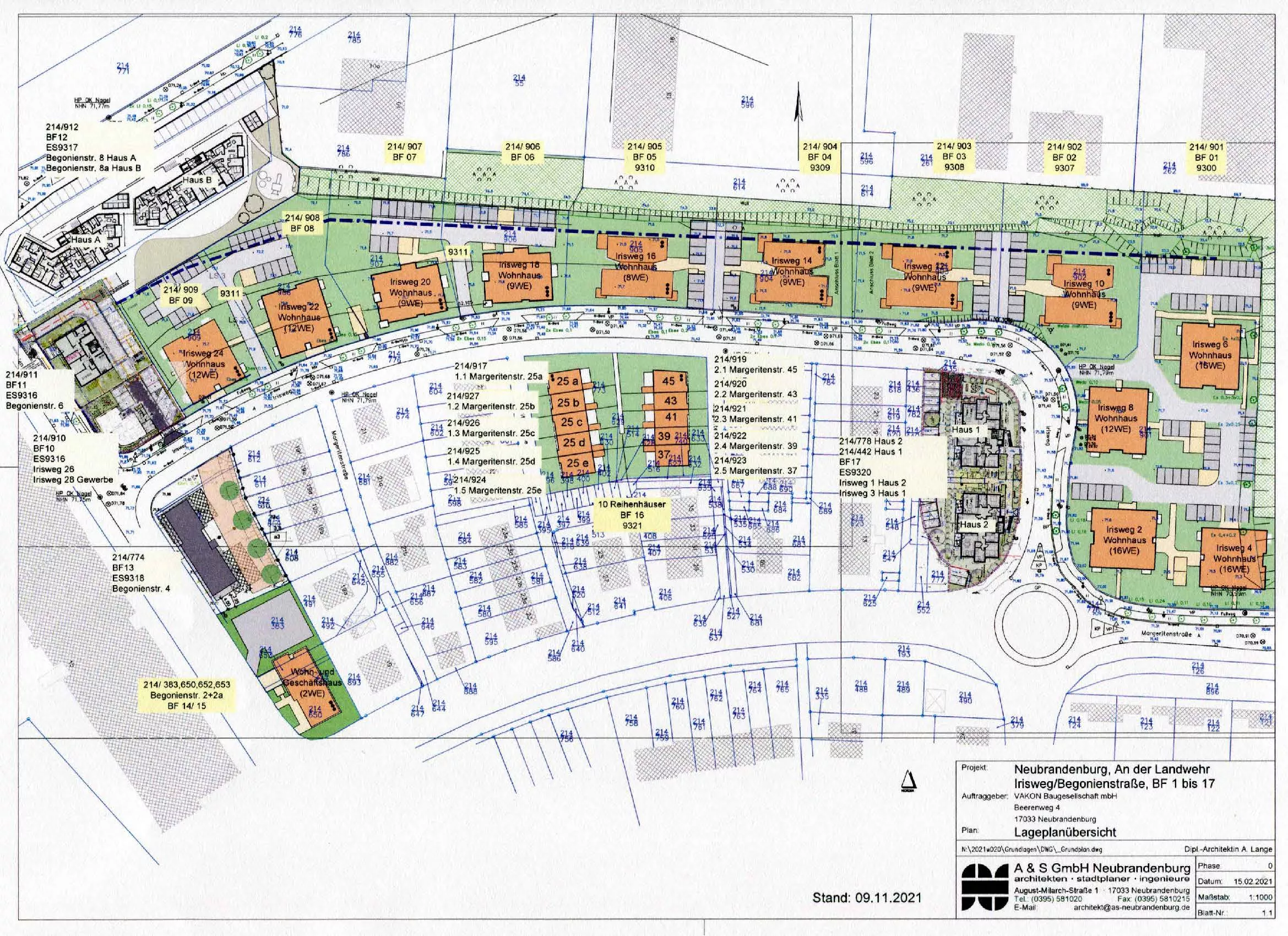 Vakon Baugesellschaft GmbH, Neubrandenburg Irisweg, Begoinenstraße  Neubau diverser Mehrfamilienhäuser inkl. Arztpraxen - PEM GmbH & Co. Elektro Rohs KG - 1